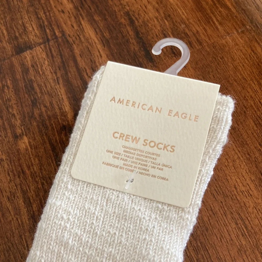 NEW American Eagle Ombré Crew Socks Knit White Grey Black O/S One Size NWT